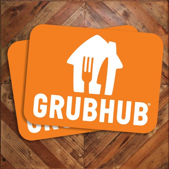 Pair (2) of GrubHub Logo Vehicle Door Magnet Signs 9x12 Delivery Driver Food App - Picture 1 of 3